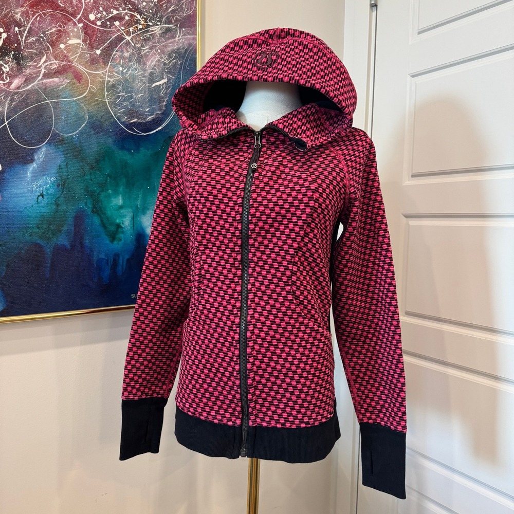 Lululemon Scuba Hoodie III Deep Dive Berry Rumble Full Zip Size 6 Y2K Style